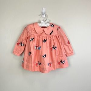 Petit Peony Peach Pink Chicken Tunic Dress 12-18 Months